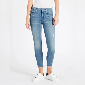 Mother Denim Looker Step Ankle Fray Jeans in Where There's Smoke